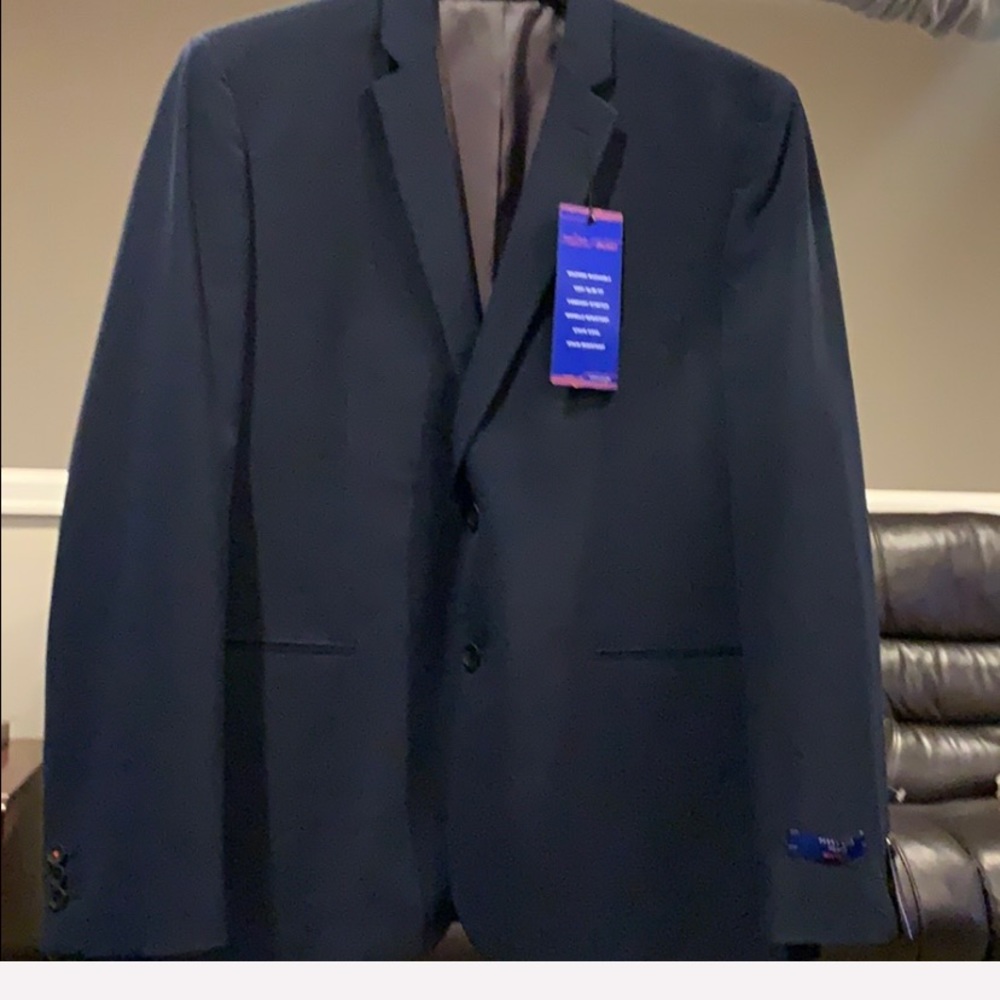 New Perry Ellis Navy Solid Two Button Separate Ja… - image 4